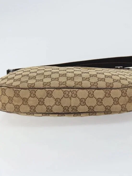 GUCCI GG Canvas Shoulder Bag Beige Silver 122790 Auth - Picture 6 of 16